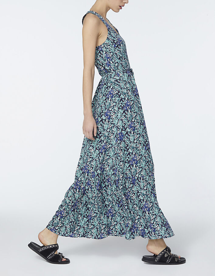 Vestido largo de viscosa estampado Sea Flowers -1