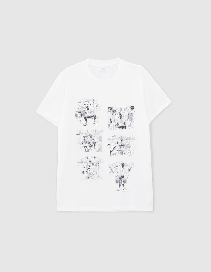 Weißes Herren-T-Shirt bio mit Hip-Hop-Comic-10