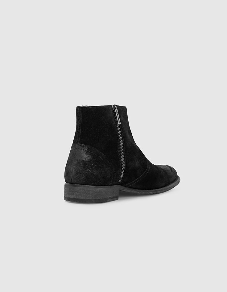 Men’s black zipped suede boots-3
