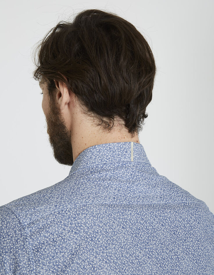 Chemise bleu indigo délavé homme -5 Chemise bleu indigo délavé homme -5