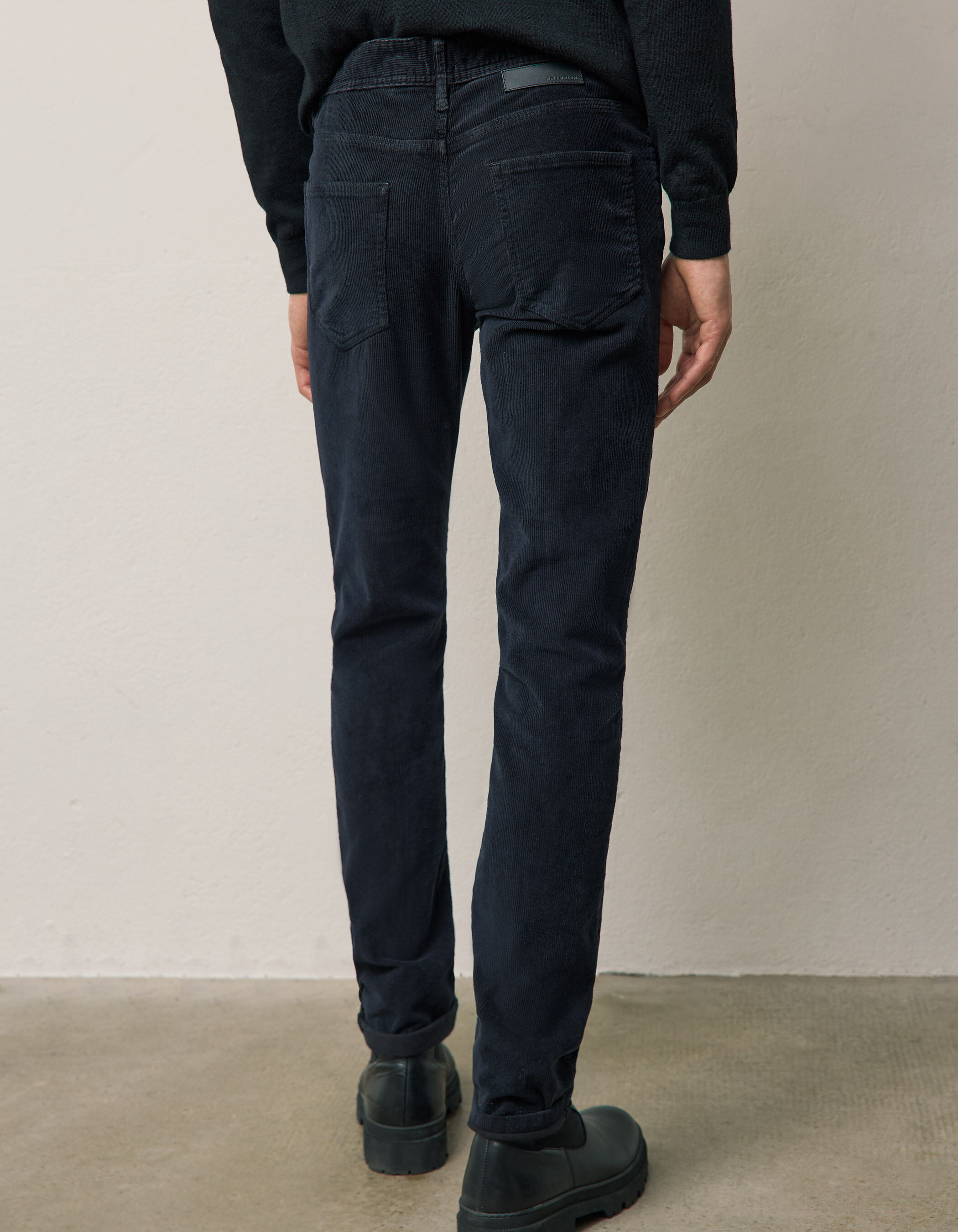 Men s black corduroy SLIM trousers
