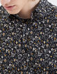Men’s black flowery print SLIM shirt-4