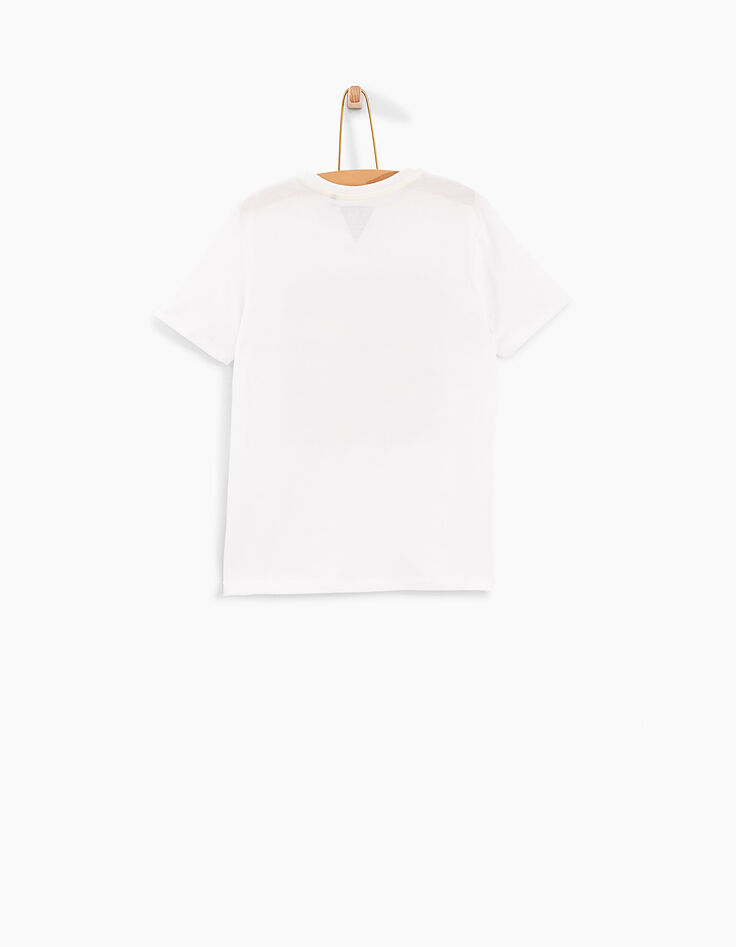 Camiseta blanco óptico fosforescente niño -3