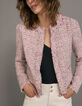 Chaqueta cuadrada tweed fantasía rosa mujer-2