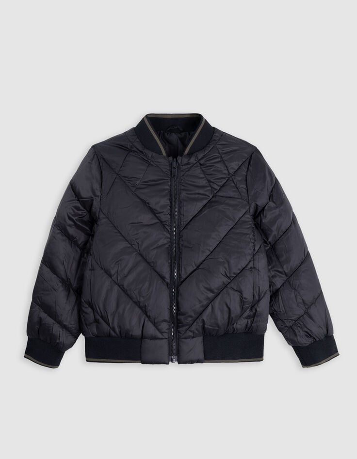 Boy's 2-in-1 khaki parka with black quilted jacket-6 Boy's 2-in-1 khaki parka with black quilted jacket-6