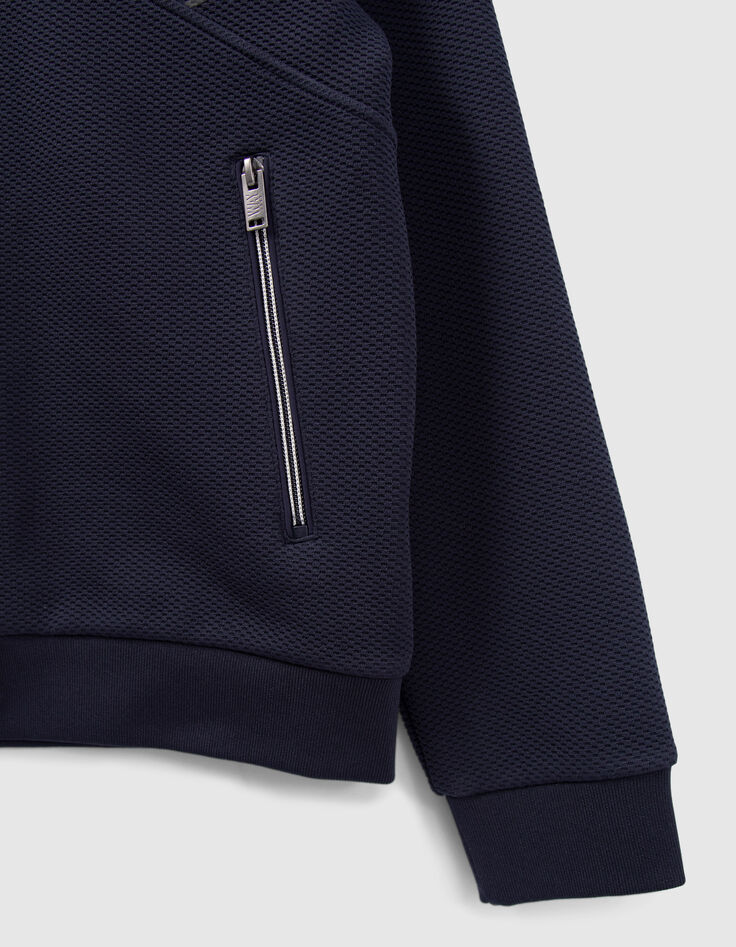 Cardigan marine molleton tech fleece relief&eacute; gar&ccedil;on-4