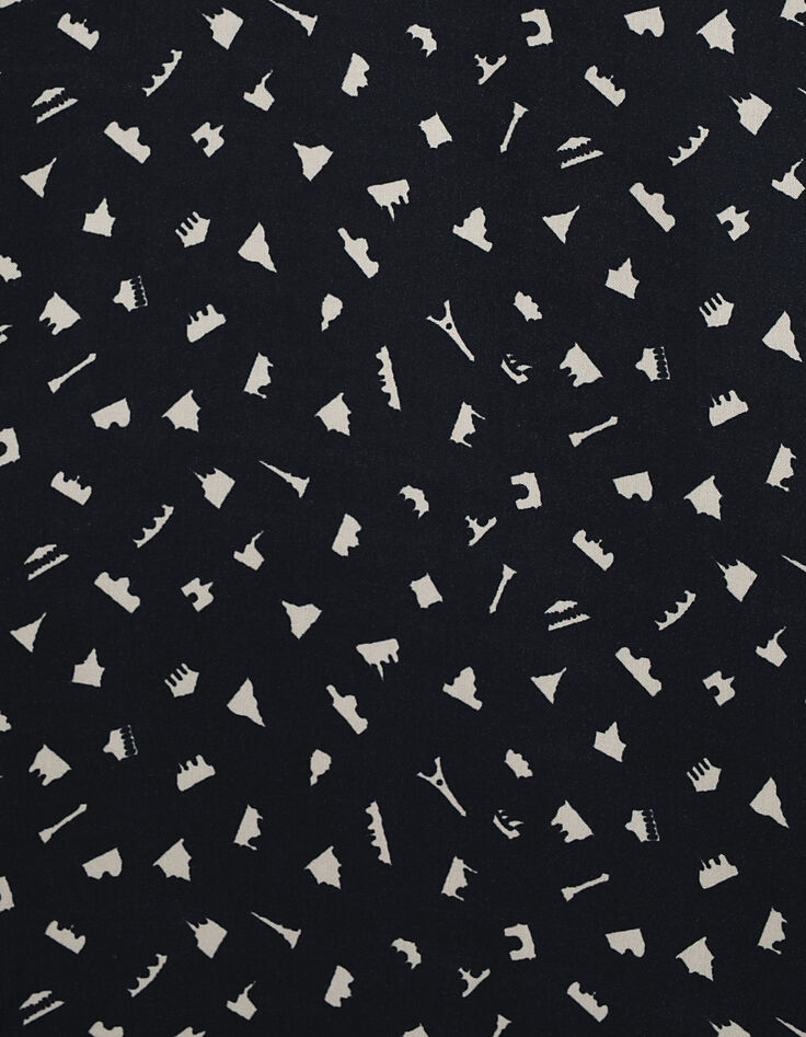 Schwarzes SLIM-Herrenhemd mit Paris-Motiven-8