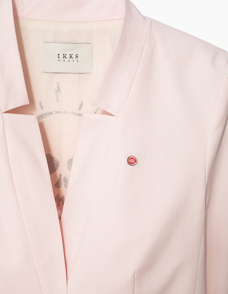 Women’s cotton gabardine suit jacket+pin badges-2