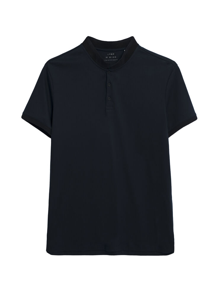 Polo marine col mao homme -6