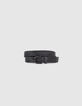Ceinture noire en cuir relief tressage Homme-1