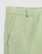 Men's green slim-fit chino shorts-7