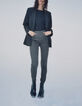 Women’s grey houndstooth motif slim jeans-1