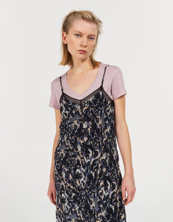 Women’s camouflage motif short sleeve dress-4