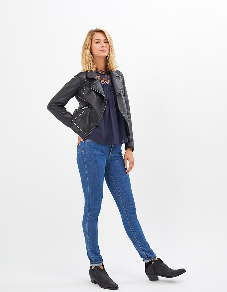 Marine top plooien achter met kant I.Code-6 Marine top plooien achter met kant I.Code-6
