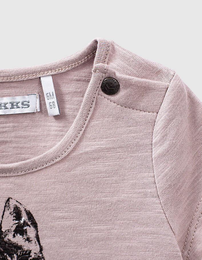 Babymädchen-Bio-T-Shirt mit Glitter-Luchs in Parma - IKKS