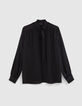 Zwart blouse Pure Edition met lavalli&egrave;rekraag Dames-5