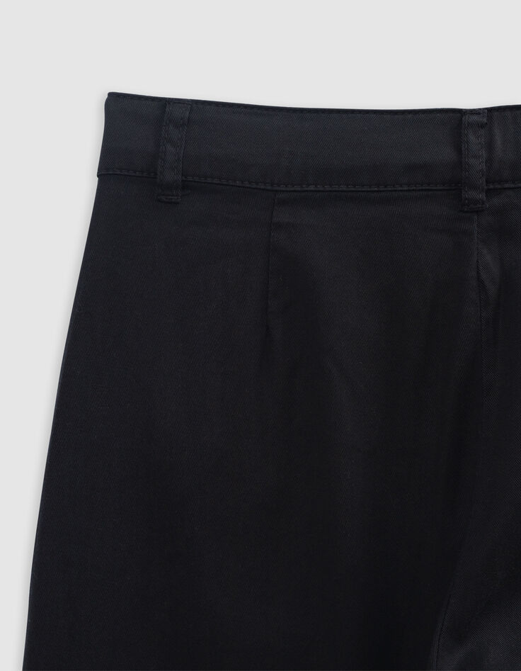 Pantalon LARGE noir à pinces fille-7