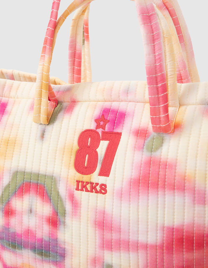 Oversized fuchsia quilt shopper tie and dye motief Dames-5