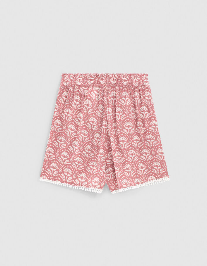 Girls’ rosewood batik print Ecovero® shorts-5