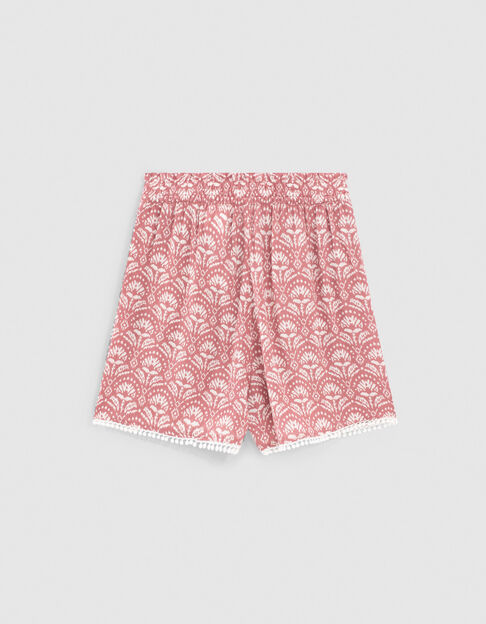 Shorts rosa palo Ecovero® estampado batik niña - IKKS