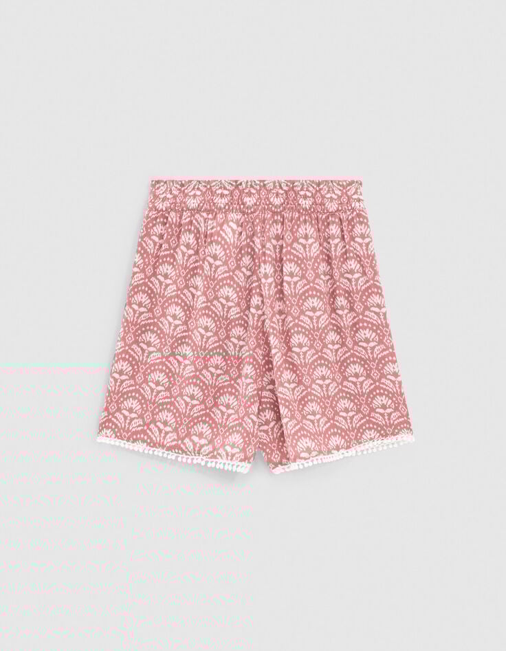 Oudroze short Ecovero® batikprint meisjes-3 Oudroze short Ecovero® batikprint meisjes-3