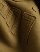 Women’s khaki organic cotton hoodie, buttons and slogan-6