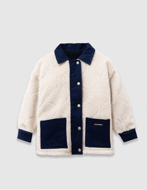 Veste réversible en jean brut et sherpa fille - IKKS