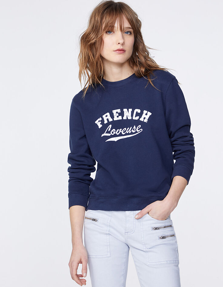 Women’s navy slogan sweatshirt-2