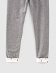 Leggings réversible gris et écru imprimé éclairs fille-5