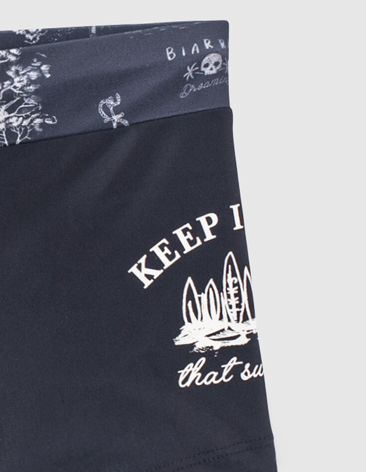 Bañador tipo boxer navy toile de Jouy reciclado niño-4