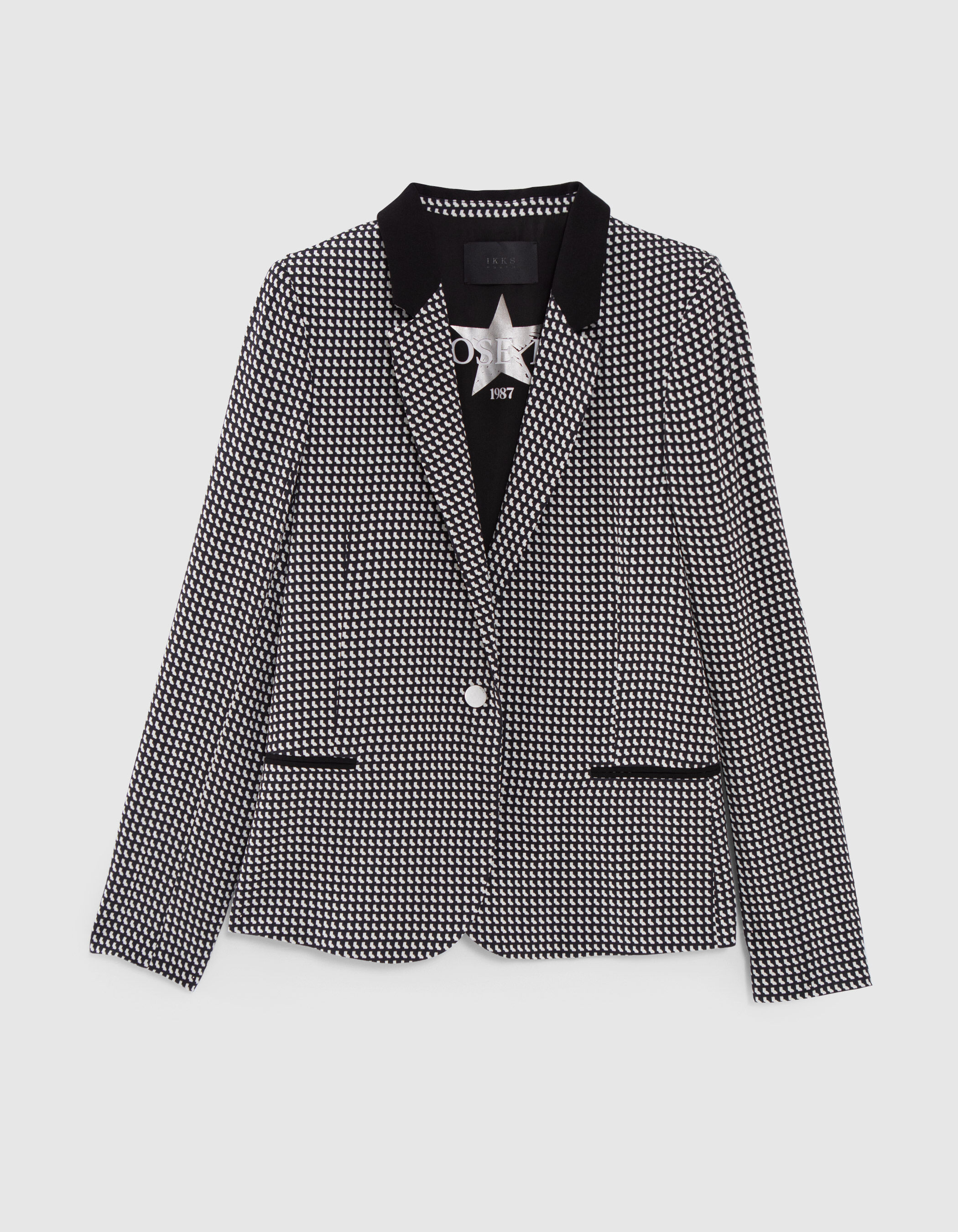 Veste de costume noire LENZING ECOVERO graphique Femme