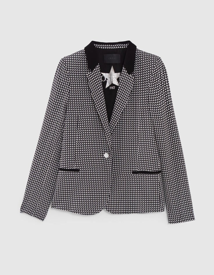 Zwarte blazer LENZING&trade; ECOVERO&trade; grafisch Dames-7