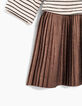 Matrozenjurk in twee materialen met plooirok babymeisjes-4