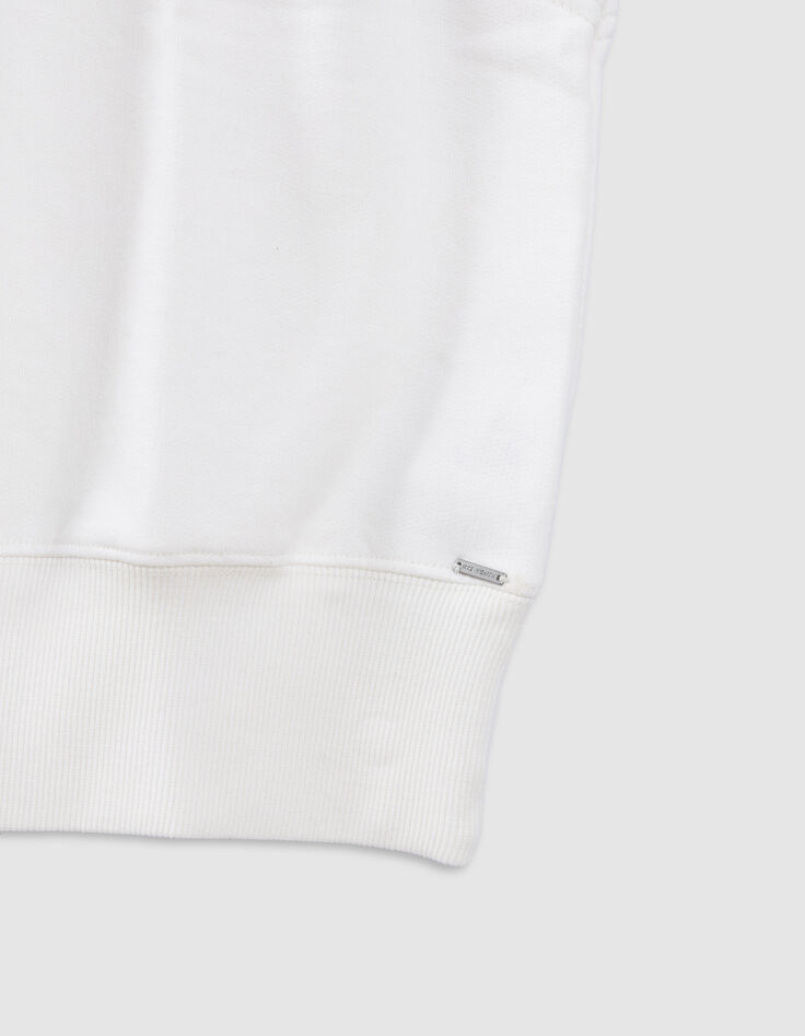 Ärmelloses weißes Sweatshirt Ösendekor-10