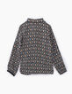 Girls’ black paisley print and lace shirt-4