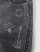 Grijze jeans print en ribboord in taille babyjongens-4