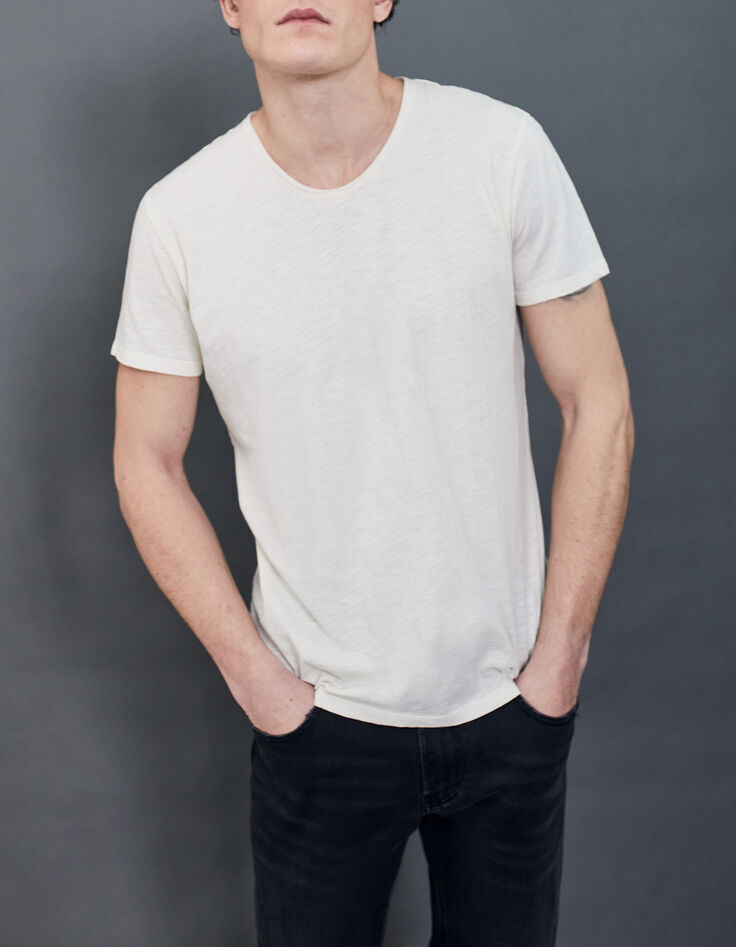 Tee-shirt L'Essentiel craie col V Homme-1