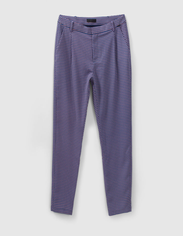 Pantalon blanc LENZING&trade; ECOVERO&trade; imprim&eacute; optique Femme-6