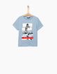 Tee-shirt bleu ciel avec léopard-skater garçon-2