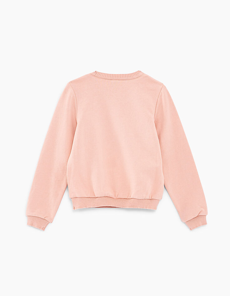 Baby girls' powder pink embroidered skull sweatshirt-5 Baby girls' powder pink embroidered skull sweatshirt-5