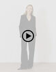 Veste de tailleur noire coupe large maille Milano Femme-11