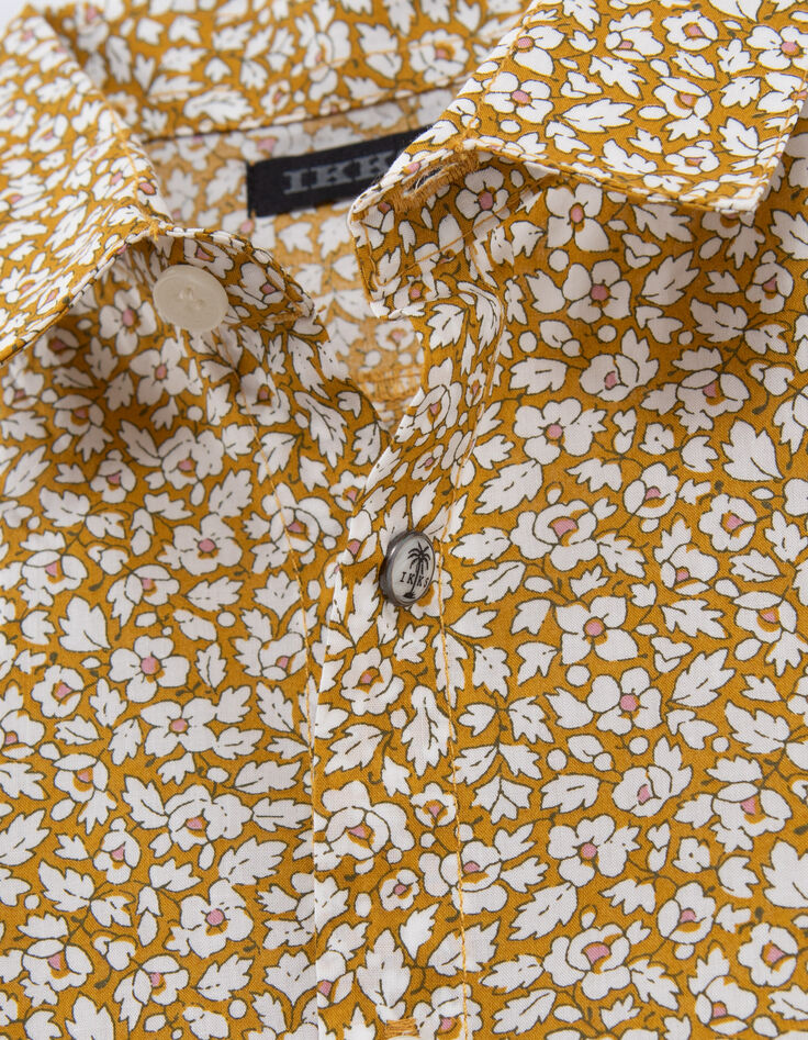 Boys' yellow shirt with floral Liberty® fabric-5