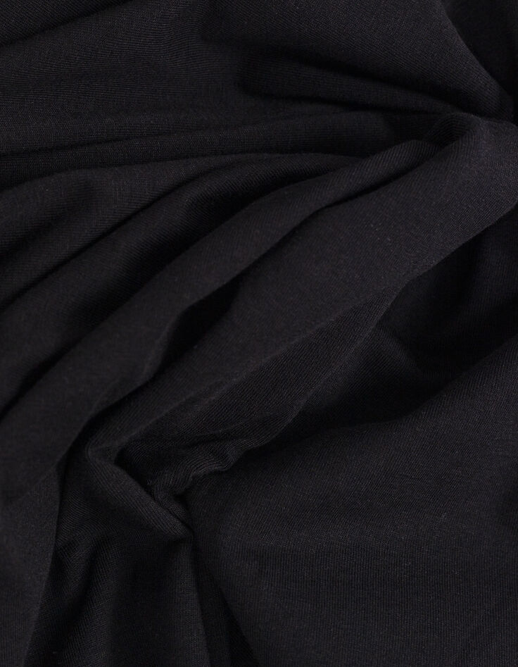 Vestido midi negro con lazo lateral Mujer-7