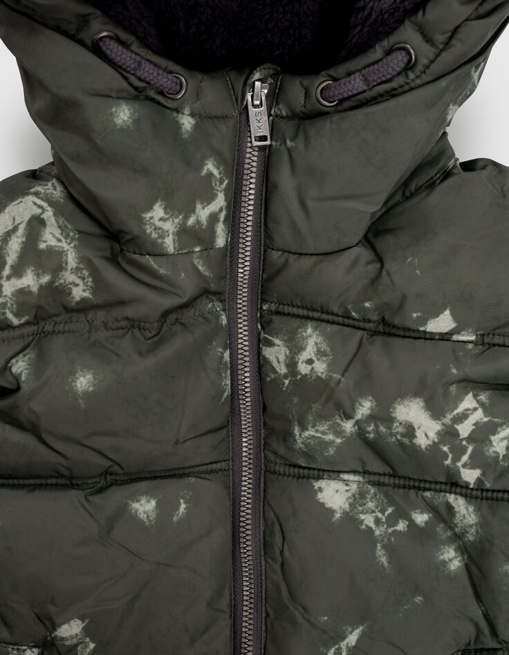 Boys’ khaki tie-dye hooded padded jacket-2