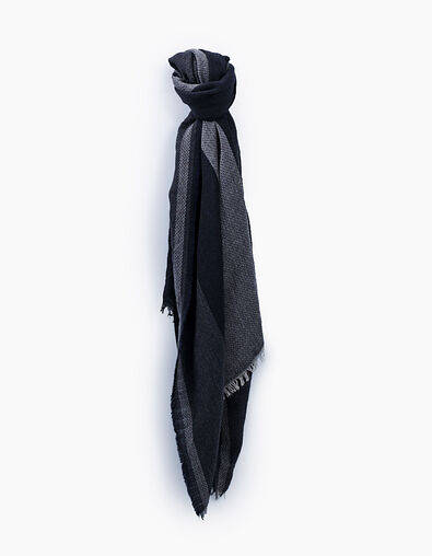 Marineblauwe sjaal met brede strepen Heren - IKKS