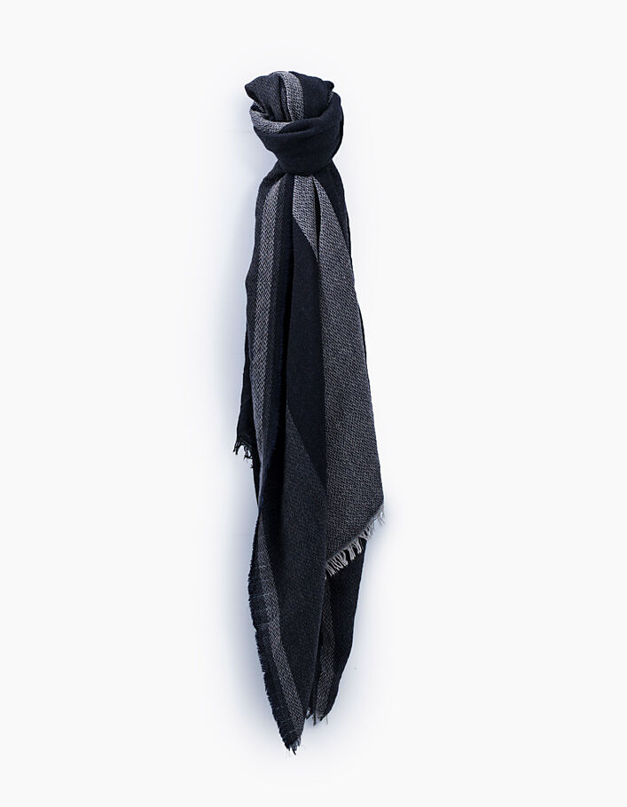 Marineblauwe sjaal met brede strepen Heren-1