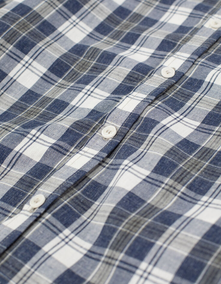 Chemise indigo à carreaux garçon -5