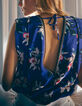 Kobaltblauwe top LENZING™ ECOVERO™ paradijsbloemen Dames-9