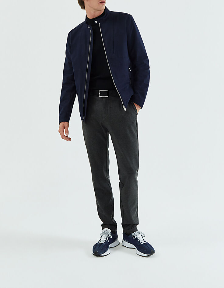 Men’s charcoal grey flannel SLIM joggers-1