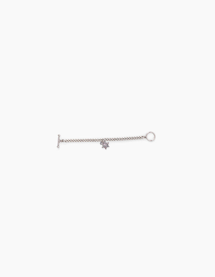 Women’s silver metal chain bracelet with star medallion-2